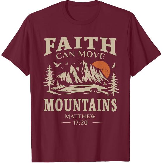 Lift My Eyes To the Mountains - Psalm 121 Faith Design T-Shirt