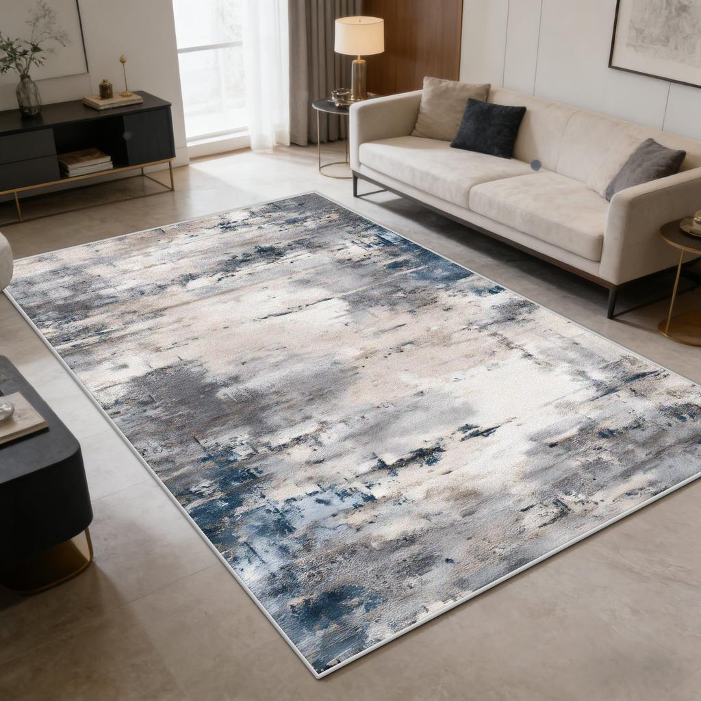 Abstract Ink Wash Style Living Room Carpet Light Luxury Decoration Study Bedroom Washable Rug Office Cloakroom Table Chair Mat