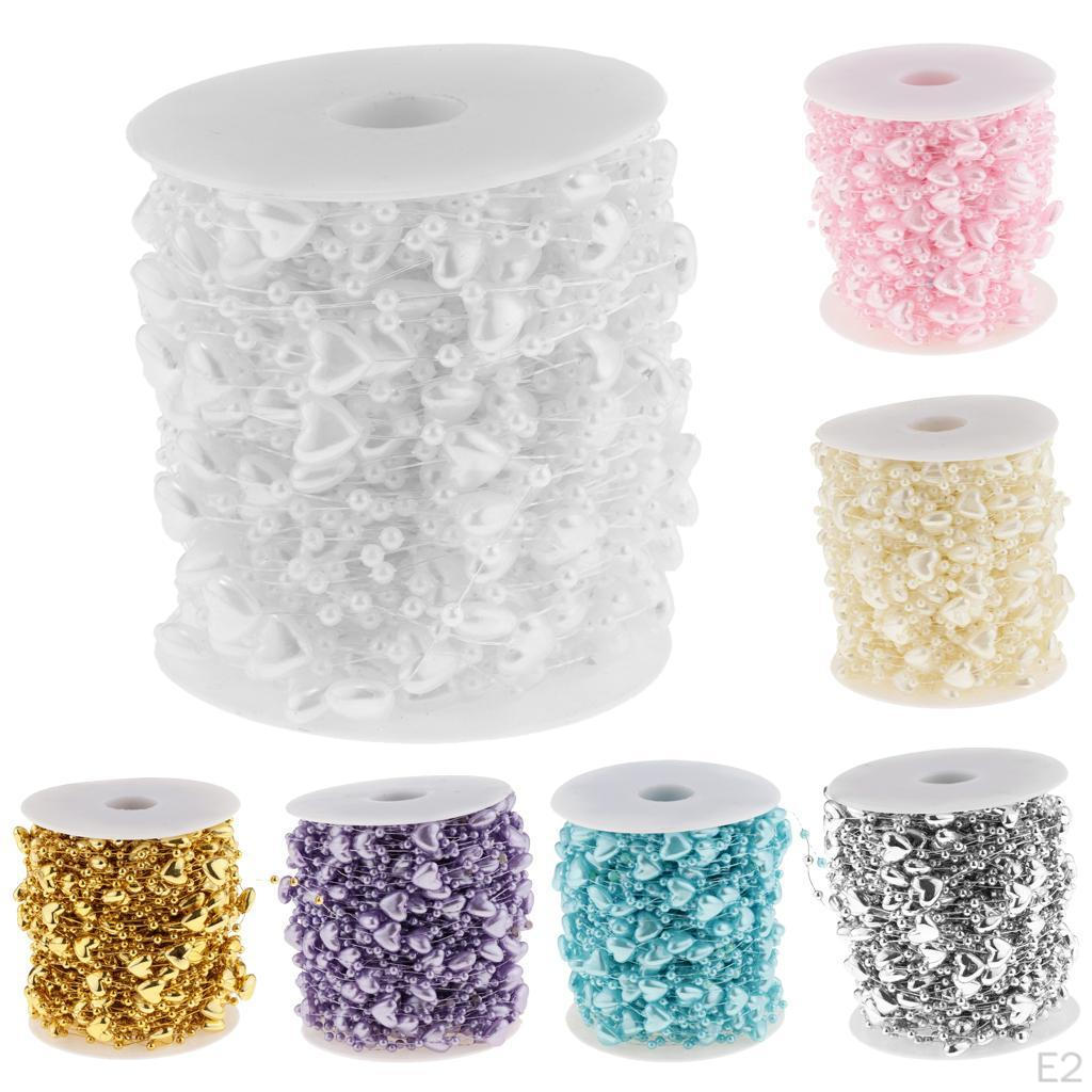 30 of heart shaped beads Strings Garland Christmas Craft Wedding Decoration