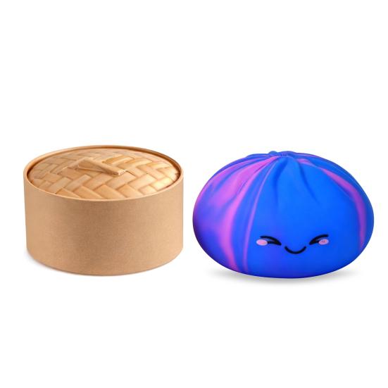 Smiling Steamed Bun Stress Ball Anti-Anxiety Cartoon Dumpling Squeeze Toy Soft Simulated Dough Ball Fidget Sensory Toy
