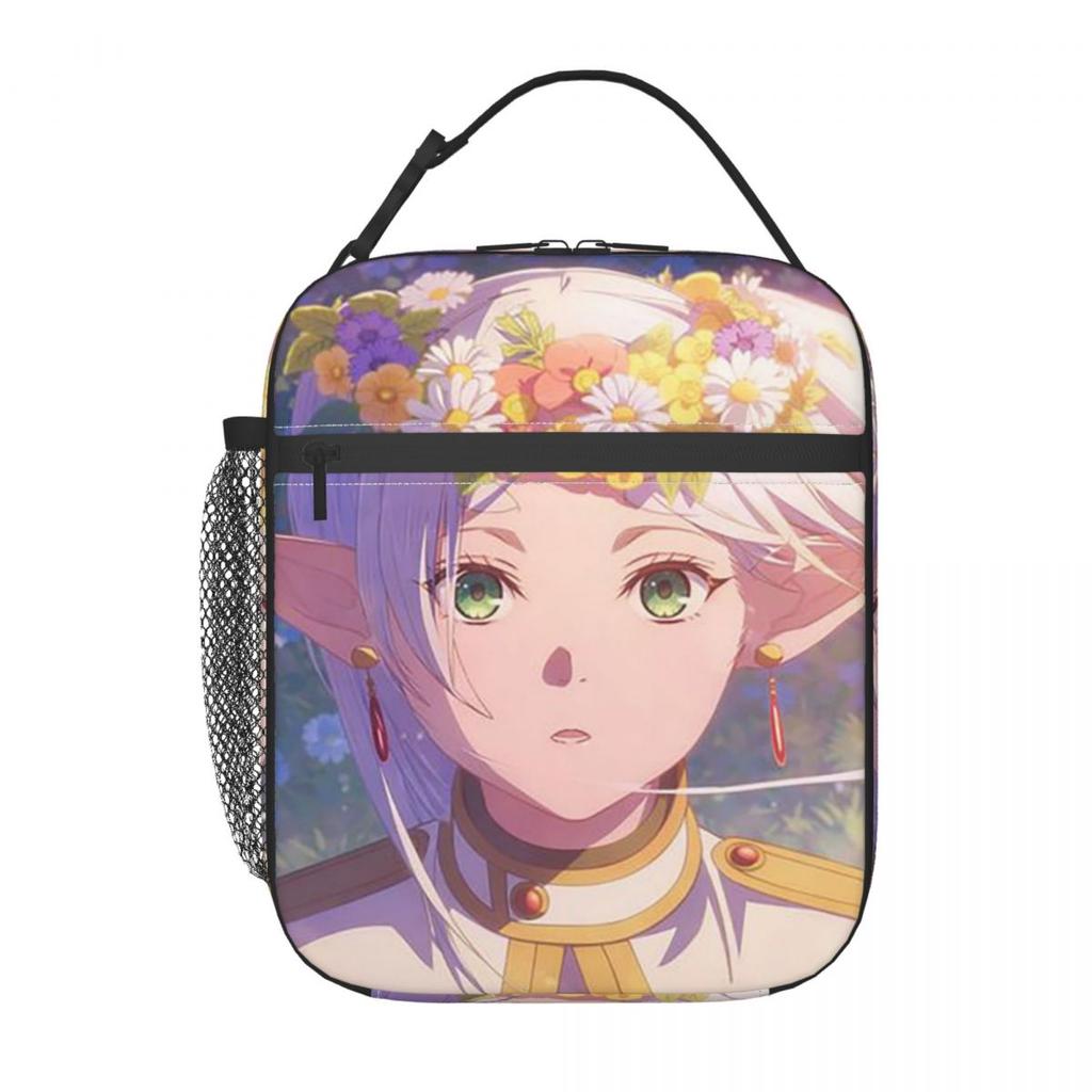 Frieren Beyond Journey's End Anime Insulated Lunch Bag for Women Kids Portable Food Boxes Thermal Lunch Box Tote
