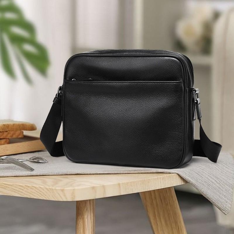 Real Leather Men's Shoulder Crossbody Bag New Business Leisure Commuting Popular Item Top Layer Cowhide Backpack