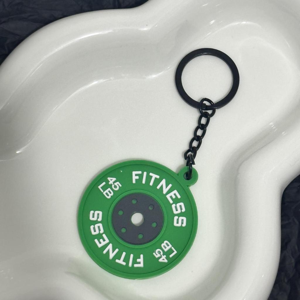 Miu Series Dumbbell Plate Keychain: Trendy Fitness Accessory & Sports Jewelry Gift