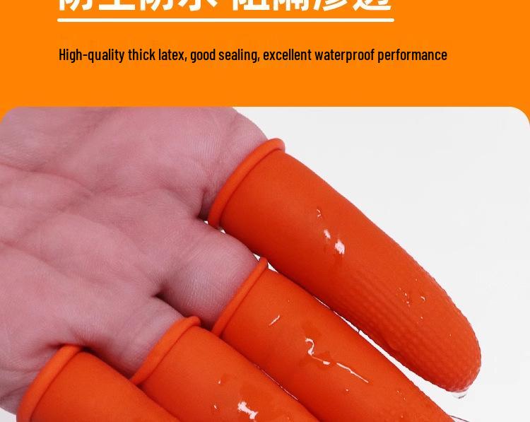 Orange Thickened Latex Finger Protectors - Disposable, Anti-Slip, Anti-Static, 500g for Beauty & Money Counting.