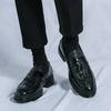 Größe 46 Leder-Fransenschuhe Herren Business-Kleid Krokodilmuster Einslipper Dicke Sohle Erhöhend Fußbedeckend Herrenschuhe