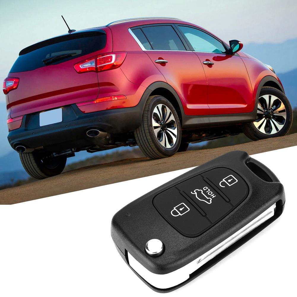 Flip 3 Button Remote Key Fob Case Shell Cover Fit For KIA Rondo Sportage Soul Rio
