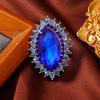 Bague ovale Vintage Chic Exagérée Haut de gamme Exquise Luxe - Tendance Scintillante et Ouverte