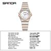SANDA Dames Luminous Kwarts Horloge: Stalen Band, Bez Diamonds, Waterdicht, met Sunray Parelmoer Wijzerplaat.