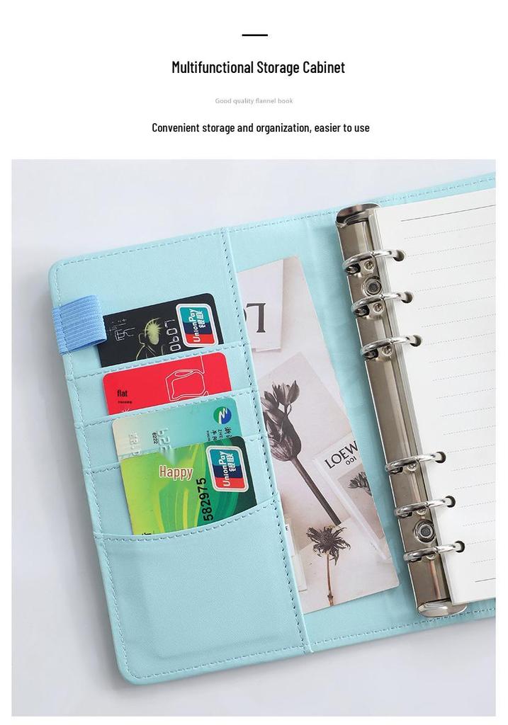 Macaron PU Loose-Leaf Notebook for Creative Budget and Financial Planning