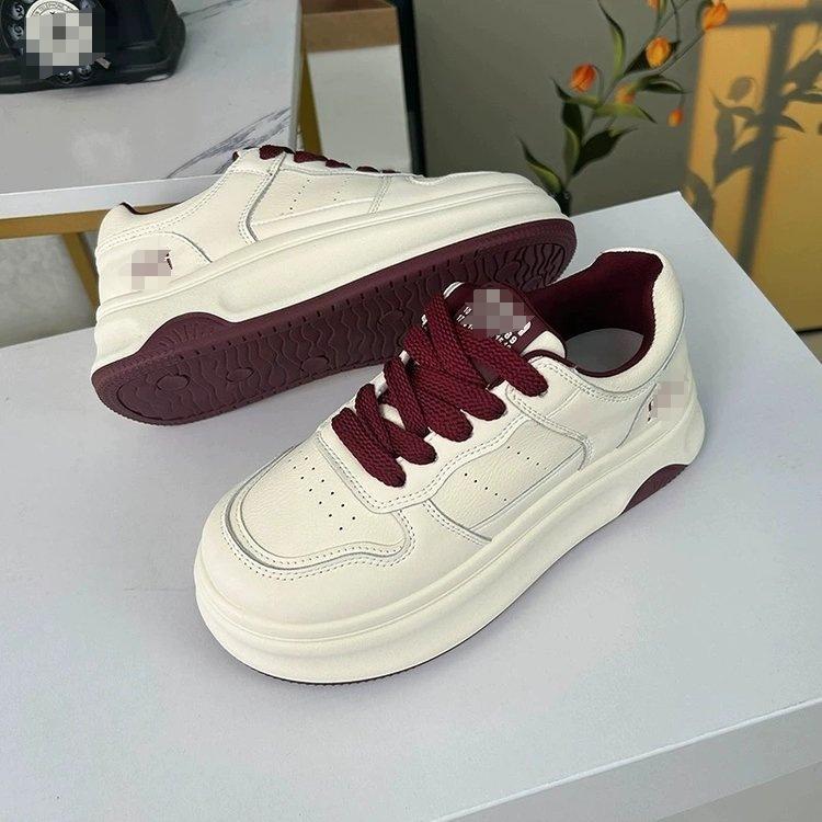 Vielseitige Samt-Plateau-Schuhe in Weiß für Damen Herbst und Winter 2025 neue Mode erhöhend lässig Ins Tide Sports-Board-Schuhe