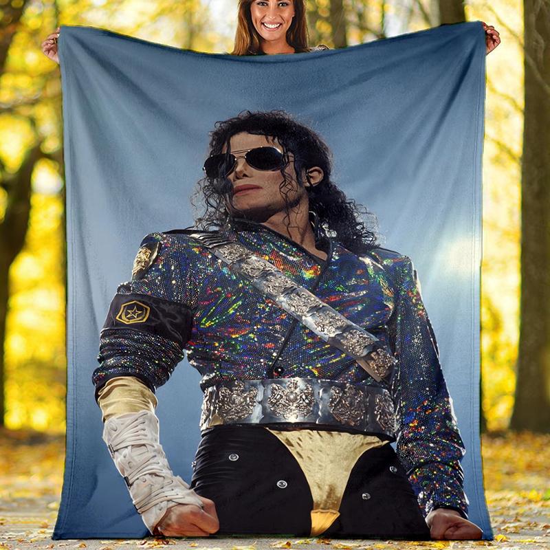 Michael Jackson Theme Printed Blanket - Perfect for Couch, Bed, Travel & Outdoor Use | Machine Washable, Cozy & Durable.
