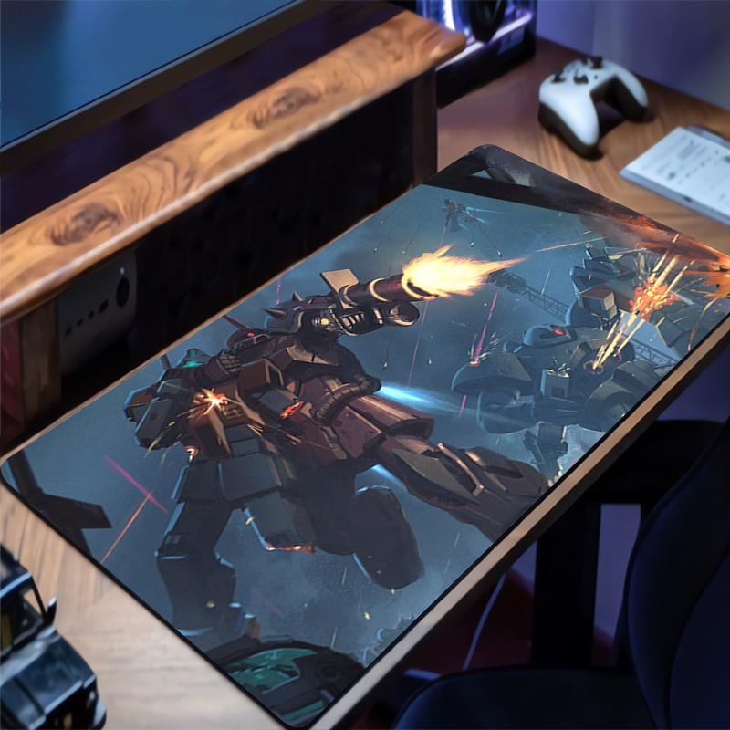 Mouse Pad Mechanical Warrior Gundam Zaku II PC Accessories Keyboard Pad Gaming Mats Rubber Mousepad Laptop Desk Mat HD Mouse Mat