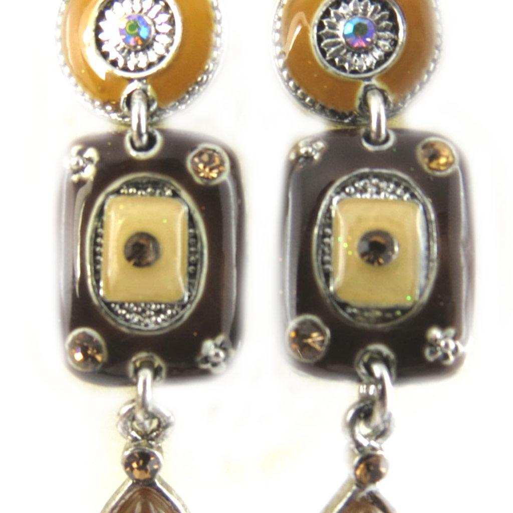 Les Trésors De Lily [F6019] - Brown 'Esmeralda' Designer Earrings