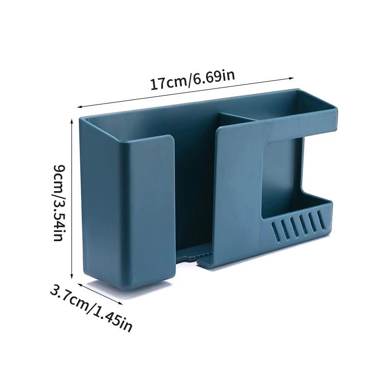 1PC Wall-Mounted Remote Control Storage Box Rack Non-Punching for TV Air Conditioning Mobile Phone Charging Organizer Cup Holders 5