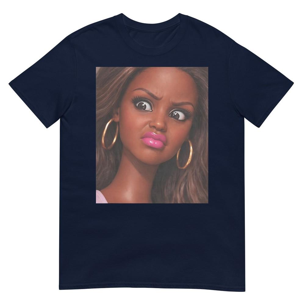 Funny Creepy Doll Face Meme Expression Hilarious Sarcastic Tshirt S