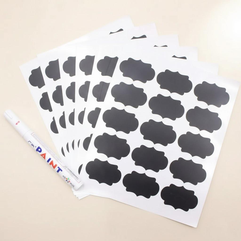 

90Pcs Chalkboard Labels with Chalk Pen Waterproof Removable Blackboard Stickers for Home Kitchen Craft
