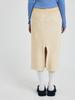 Ce Yeon Soft Velvet Long Skirt Yellow Beige