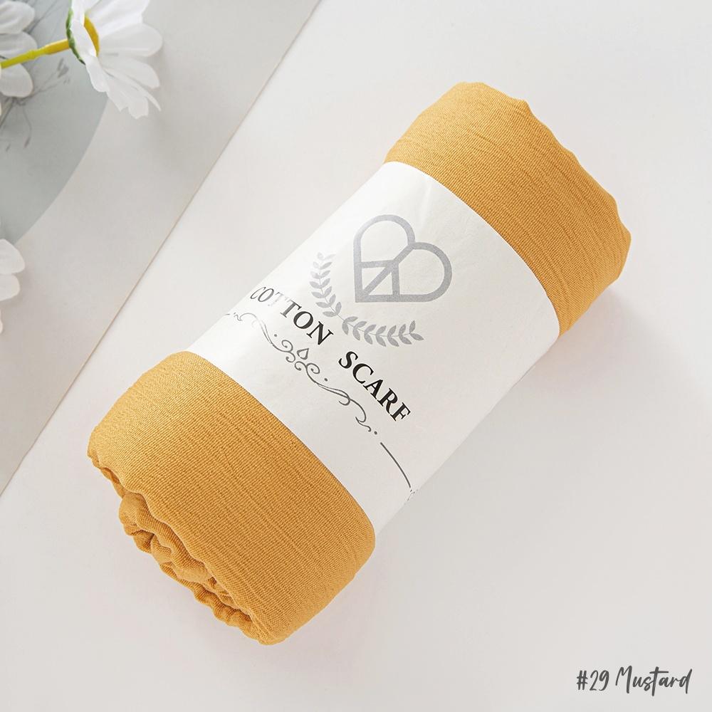 Fancy Fine Pleated Rayon Cotton Scarves Micro Crinkle Soft Cotton Long Shawl Factory Hemming Cheap Price Hijab