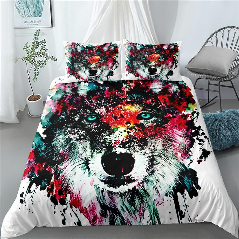 Painting Animals 3D paplanhuzat szett egyszemélyes 2 külön ággyal queen king Cal king méretű ágyneműkészlet