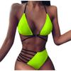 Women Split Bikini Sexy Leopard Print Swimwear Backless Swimsuit Bathing Suit