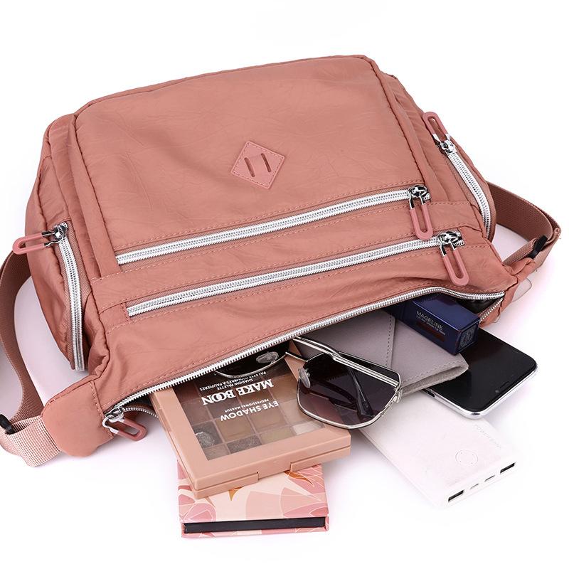 Multi-layer large-capacity shoulder bag women's outdoor leisure anti-splashing messenger bag simple bag