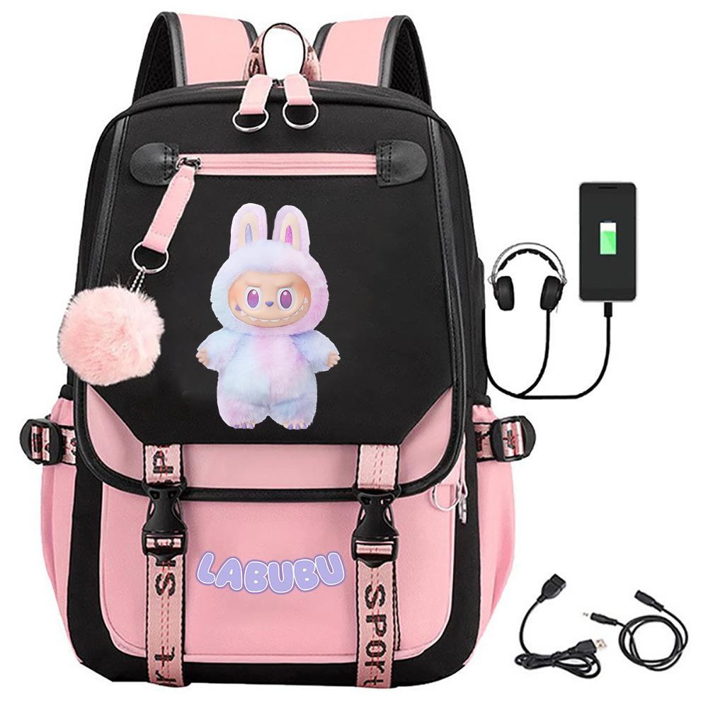 2025 ny labubu 3.0 periferisk trykt ryggsekk skolesekk student campus ryggsekk