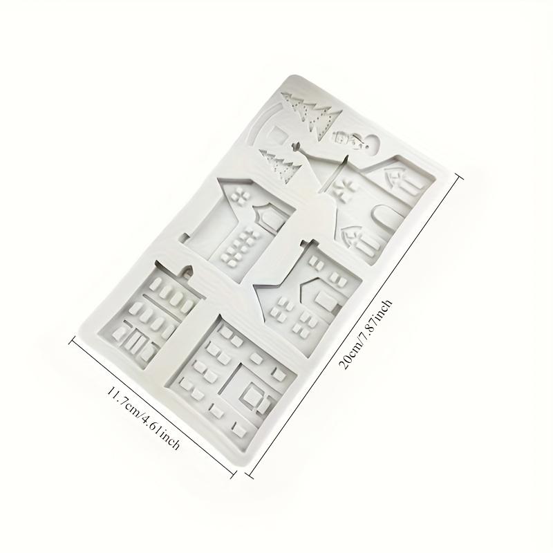 Silikon Kuchen Dekorierformen Set - Weihnachts-Kuchenspitzendekorationswerkzeuge für Schneemann-, Schloss-, Villa-Formen - Flexible Backformen für Dessert