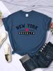 New York Brooklyn City Vibes Letter Print T Shirt Women Breathable Casual Tshirt Street Hip Hop Crop Top Summer Fashion Clothes
