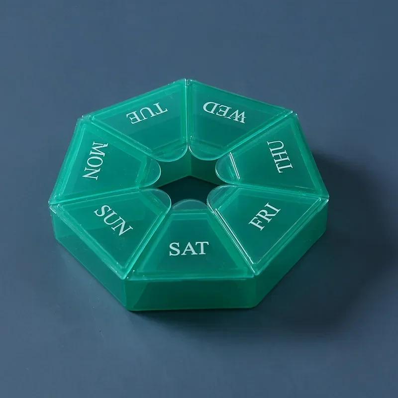 7 Dni Tygodniowy Pojemnik na Tabletki Uchwyt na Tabletki Pudełko do Przechowywania Leków Pojemnik na Leki Organizer na Tabletki Tygodniowy Pojemnik na Kapsułki Kolorowy Organizer