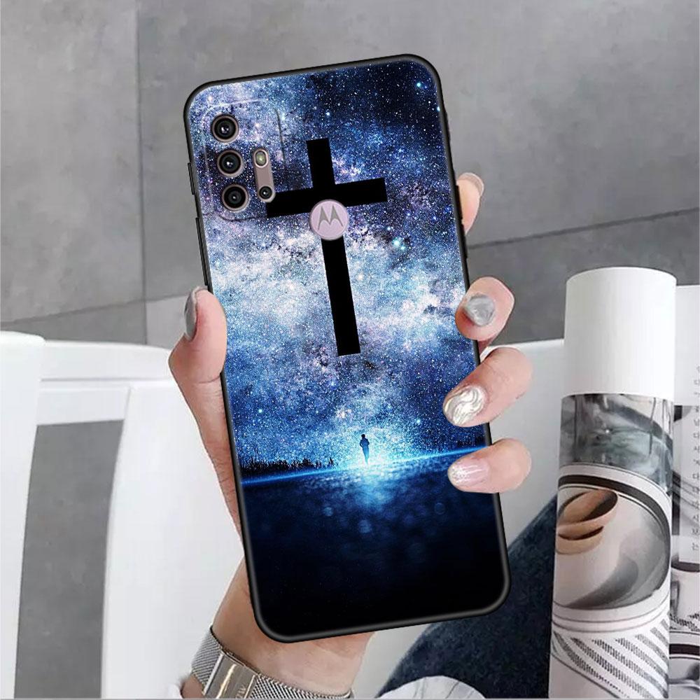 Hülle für Motorola G30 G60 G9 Play One Fusion Plus Edge 20 G8 Power Lite G22 G50 G200 G51 G71 G31 Telefonhülle Jesus Mein Gott Funda