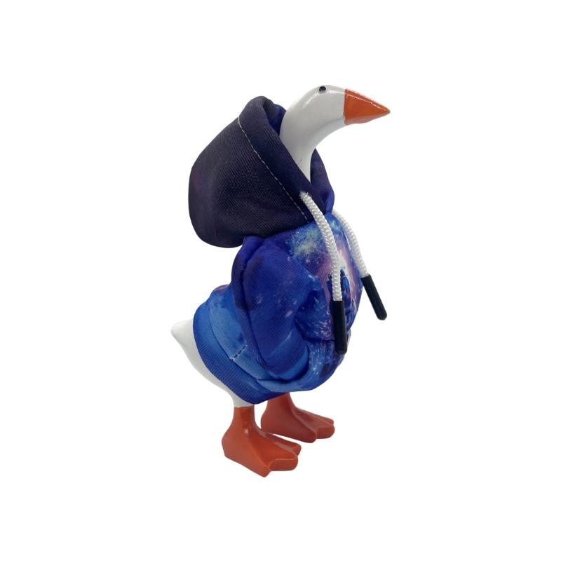 Geese Costume Ornament 7Inch Desk Geese Statue Outfits Light Weight Washable for Office Tabletop and Home Decoration