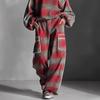 Women's Plaid Distressed Color Block Piping Pantsuit Set - European & American Street Style 2025