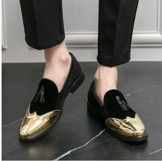 Men s British Tassel Suede Loafers: Retro Soft Sole Driving and Wedding Shoes 38