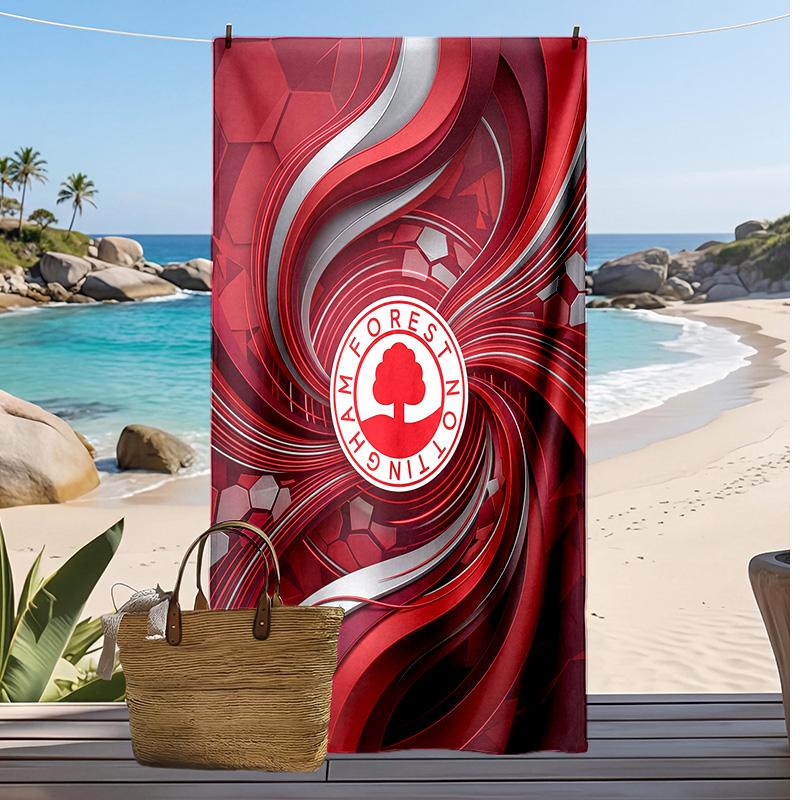 Nottingham Forest Football Print Beach Towel, Large Soft Quick Dry Towel for Beach Camping Swimming