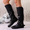 Plus Size Shoes for Women 36-43 Autumn Spring 2026 Women Round Toe Comfortable Platform Non-slip Mid-calf Boots Women Shoes