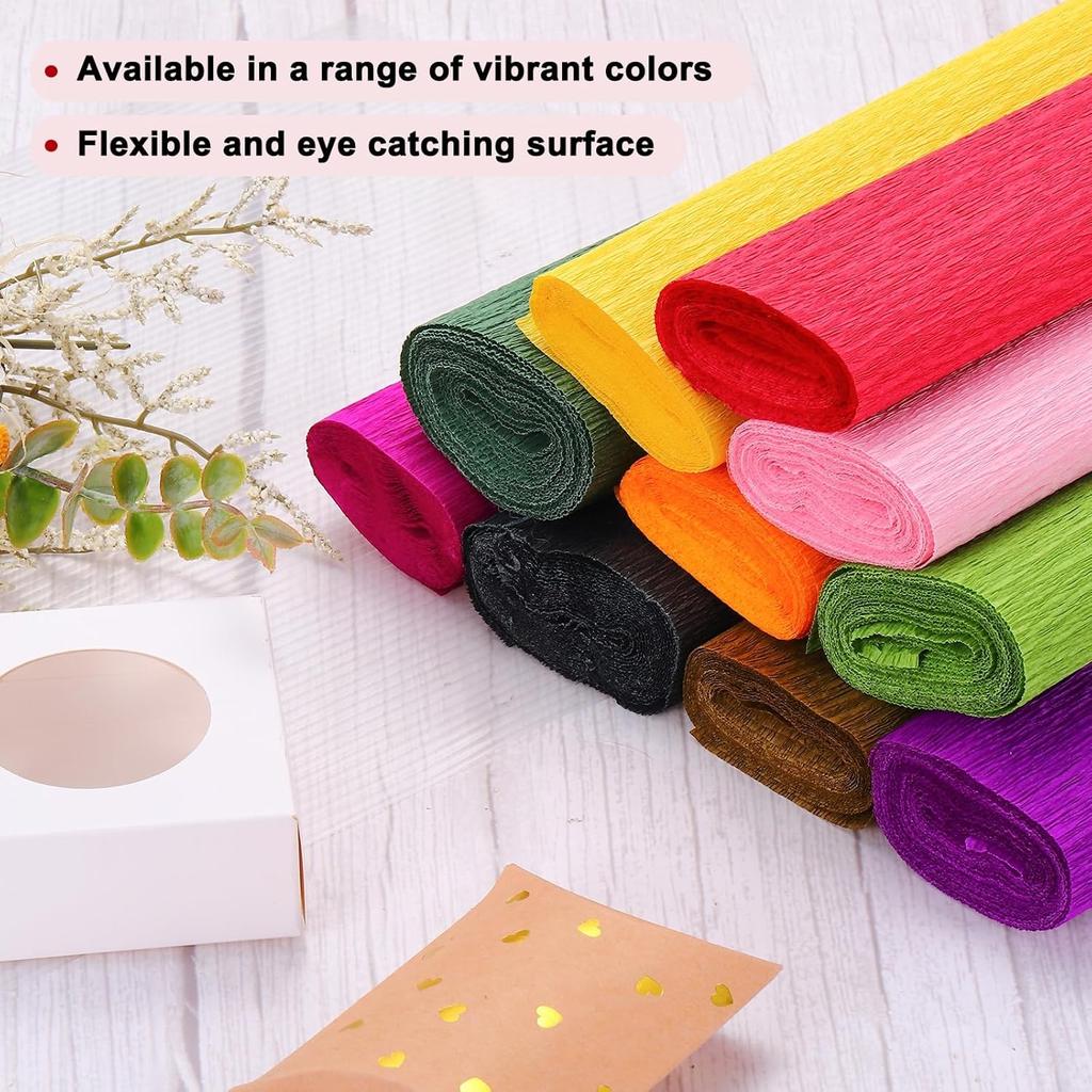 MECCANIXITY 6Pcs Crepe Paper Roll 8.2ft Long 9.84 Inch Wide for Wedding Ceremony Various Large Festivals Decoration, White