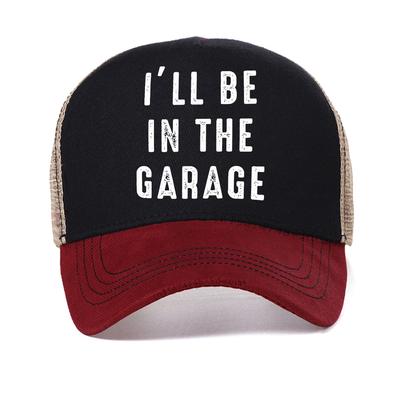 Rustikal I ICH BIN IN DER GARAGE Print Geometrisches Muster Baseballkappe Herren Damen Lässig Netz Truckerhüte verstellbar Snapback Hüte
