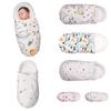 Babyschlafsack aus reiner Baumwolle mit Kopf- und Nackenschutz für Neugeborene, Dinosaurier-Print