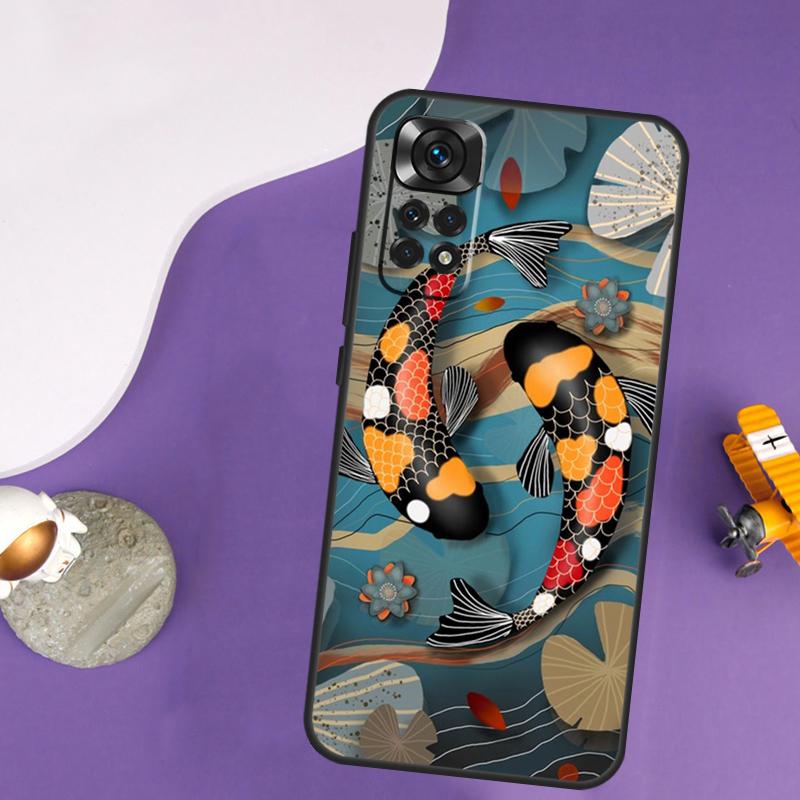 Koi Carp Fish Yin Yang Case For Xiaomi Redmi Note 13 Pro 14 12 9 10 11 Pro 10S 11S 12S Redmi 14C 13C 10C 12C Cover