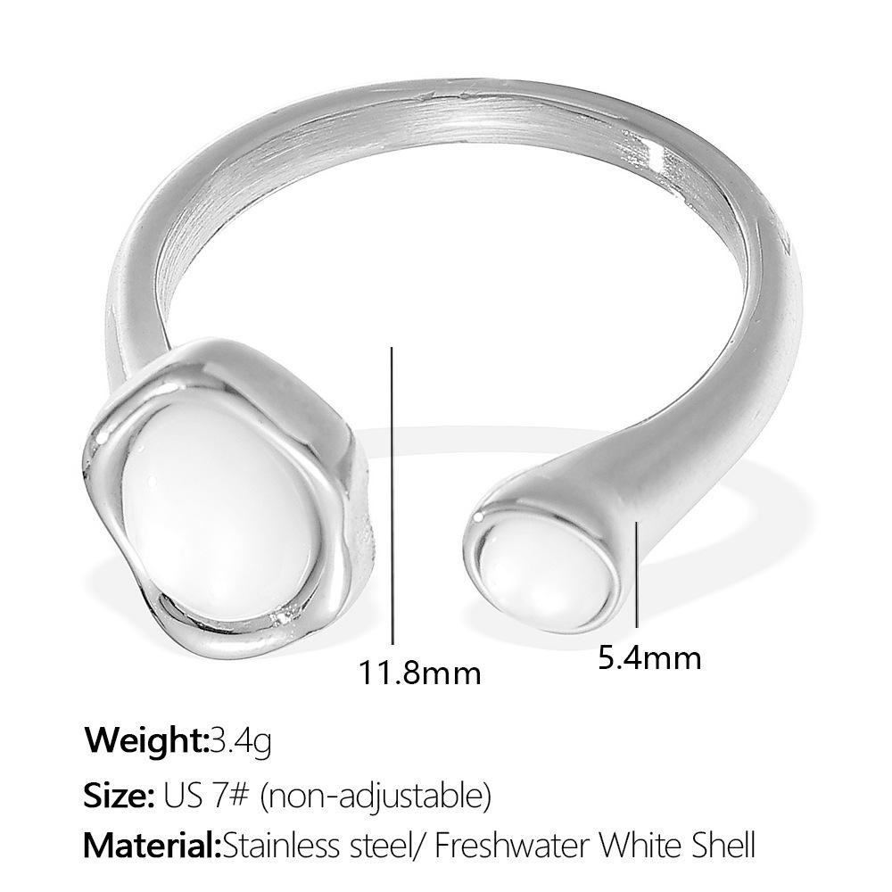 Открытое кольцо из 18-каратного золота с белым пресноводным жемчугом нишевой дизайн кольцо кольцо кольцо кольцо