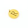New titanium steel English letter DIY pendant fashionable stainless steel round hollow letter pendant