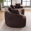 Curved Sofa 4-Seater – Modern Chenille Modular Sofa in a Box, Comfortable & Space-Saving for Living Room & Apartment, No Assembly Required – Brown