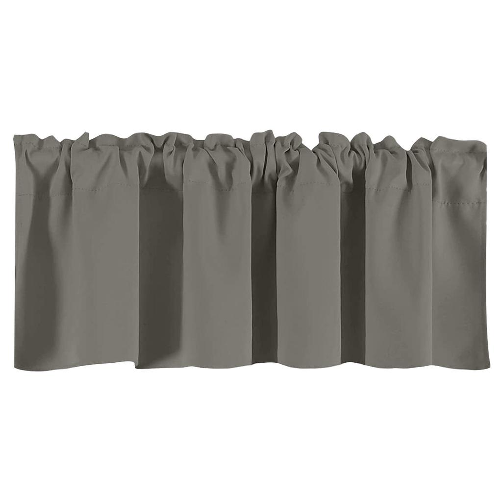 Solid Rod Pocket Window Polyester Fabric Window for Kitchen Bedroom Living Room Office Decor