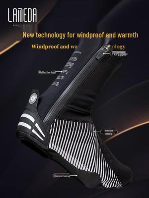 Herbst/Winter Winddichte Wasserdichte Fleece Fahrradschuhüberzieher für Rennrad und Mountainbike