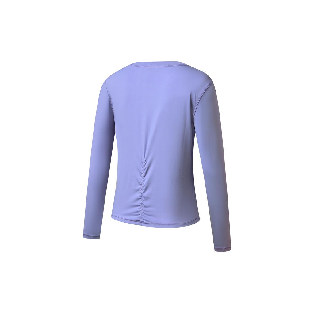 Saucony Solid Color Crew Neck Pullover Long Sleeve T-Shirt Women tops Blue Purple SC1230199A-PP08