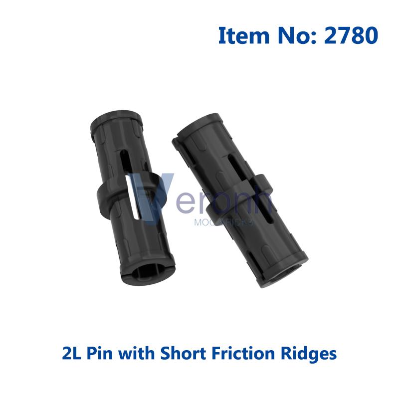 200 PCS Technical 2L 3L Pin with Friction Ridges 2780 6558 Brick Compatible All Brand High-Tech Building Block MOC Replace Parts