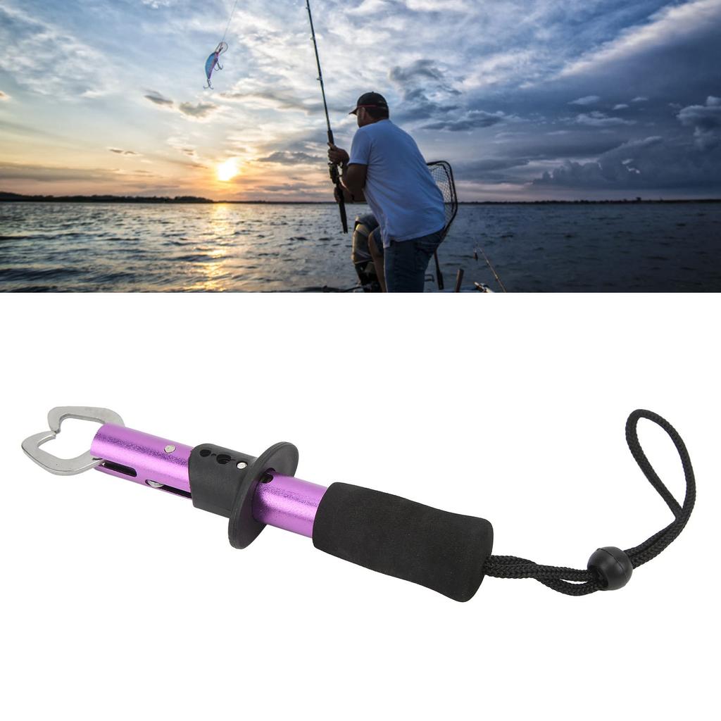 Fish Grabber Stainless Steel Closed Type Jaw Handle Design Protective Coating Portable Fish Mouth Grabber Purple