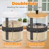 1/2 Stück Borosilikatglas Sauerteigstarter-Gefäß-Kit 51 OZ Große Kapazität Sauerteigbrot-Starter-Kit mit Bambusdeckel Stoffabdeckung