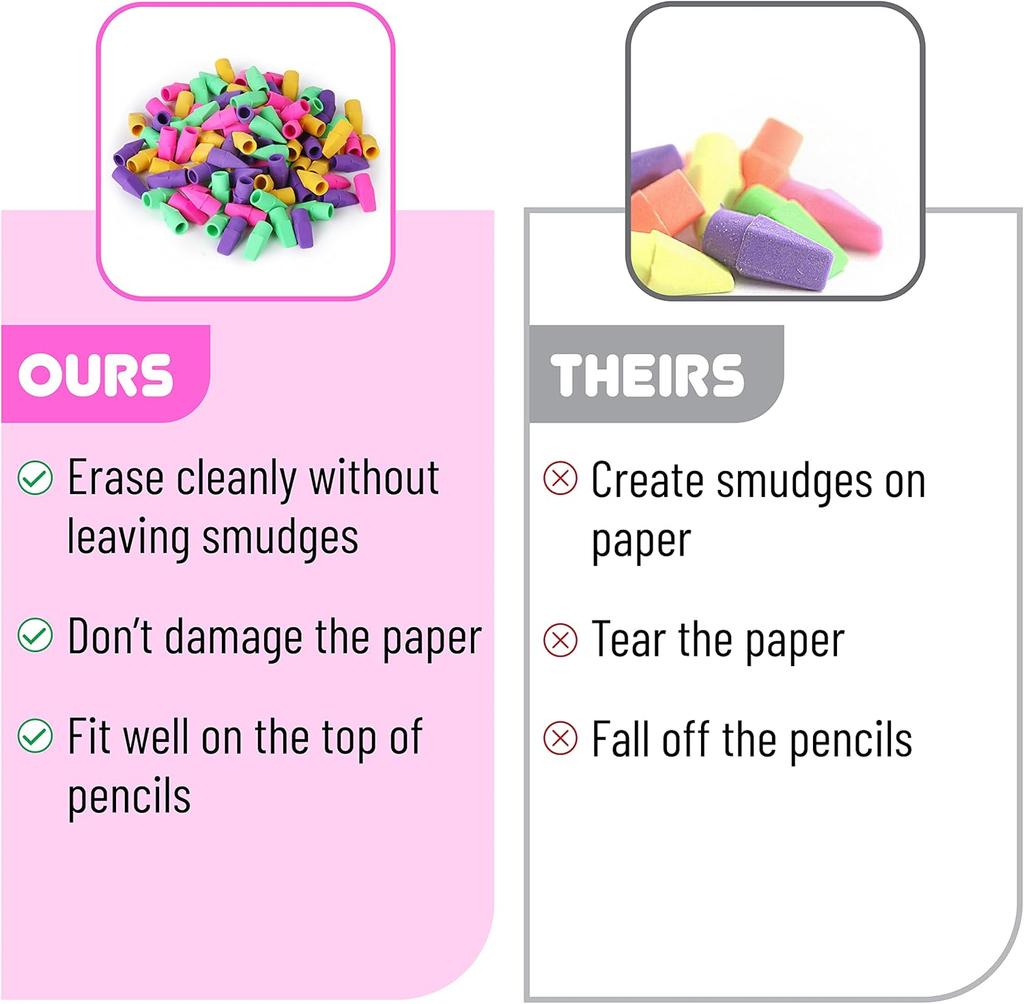 Pan. Gumki do ołówków w długopisie, 30 sztuk, Gumki na końcówki ołówków, Nakładki gumkowe, Nakładki na końcówki, Gumki-toppery. Gumka