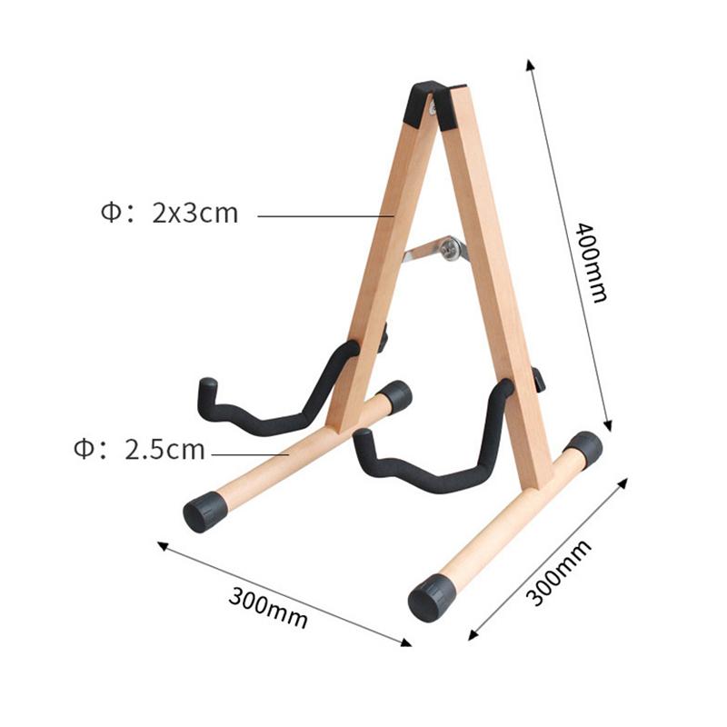 Guitar Stand Wooden Folding Floor Standing Vertical Household Bass Storage Display Holder Rack Light Wood Color